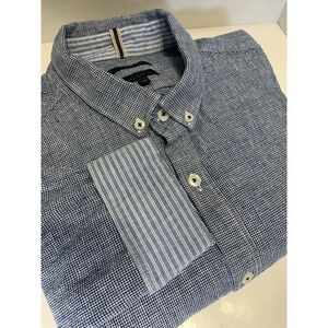 RW&CO Linen Button Up Long Sleeve Shirt Men's L Tailored Fit Comfort Cool Casual